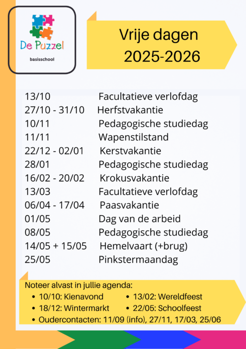 Vrije dagen per schooljaar (2)